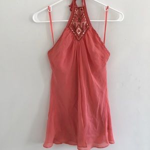❤️ Express coral flowy halter blouse